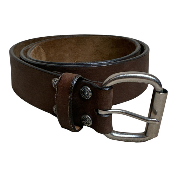 Vintage Route 66 Brown Leather Belt Size 36/90 Large Western Style - Picture 1 of 7